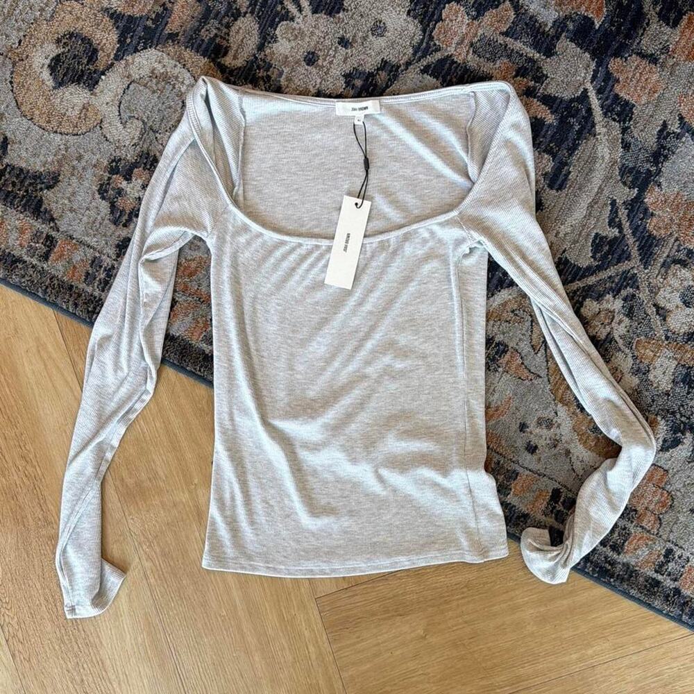 Joah brown square neck pearl